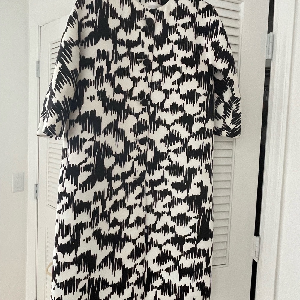 Vintage Balenciaga Monochrome Abstract Long Sleeve Dress or Jacket